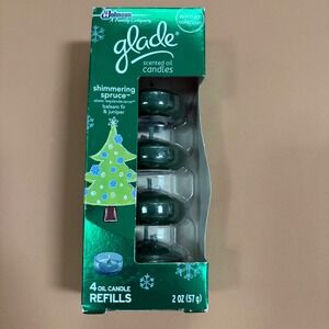 Glade Shimmering Spruce Scented Oil Candle Refills 4ct Winter Collection 2012